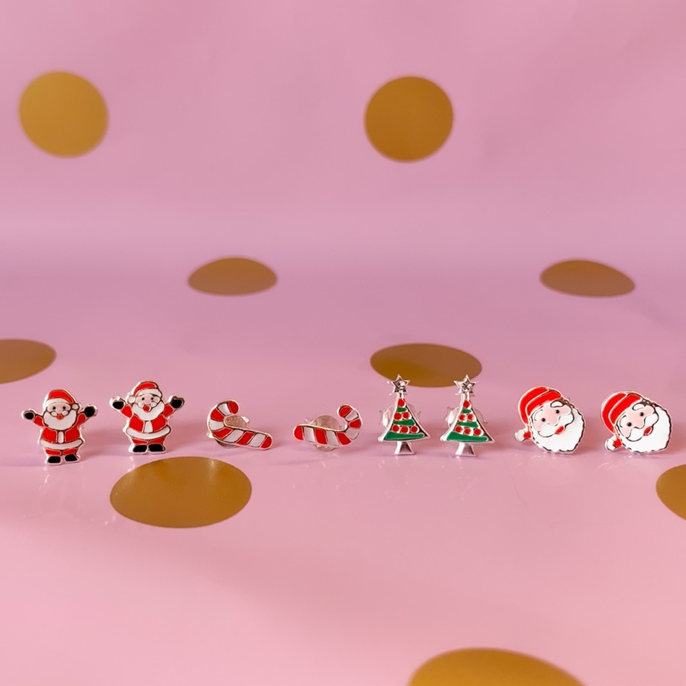 Christmas 925 Sterling Silver stud earrings